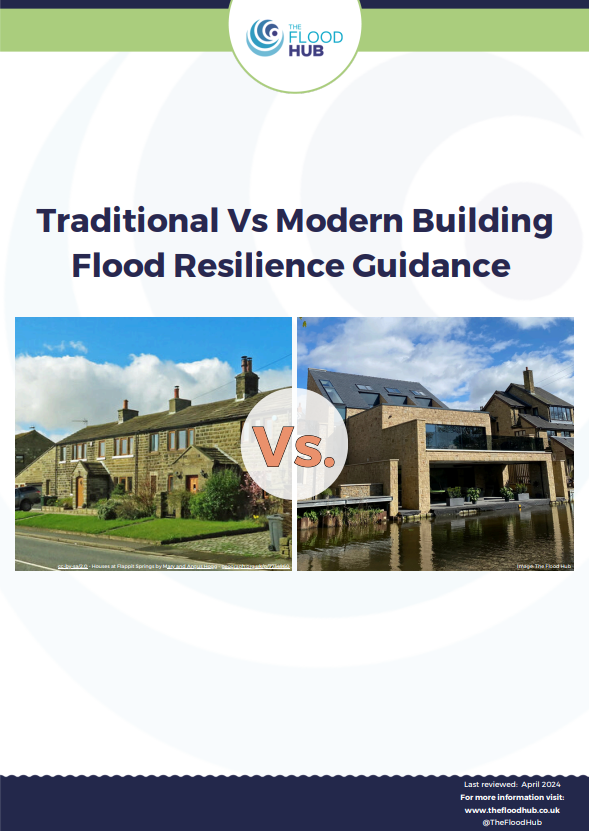 Traditional buildings need special #flood resilience care. Remember: check permissions, use breathable materials and consider a property flood resilience (#PFR) survey. Download our booklet for more information ➡️ thefloodhub.co.uk/wp-content/upl…