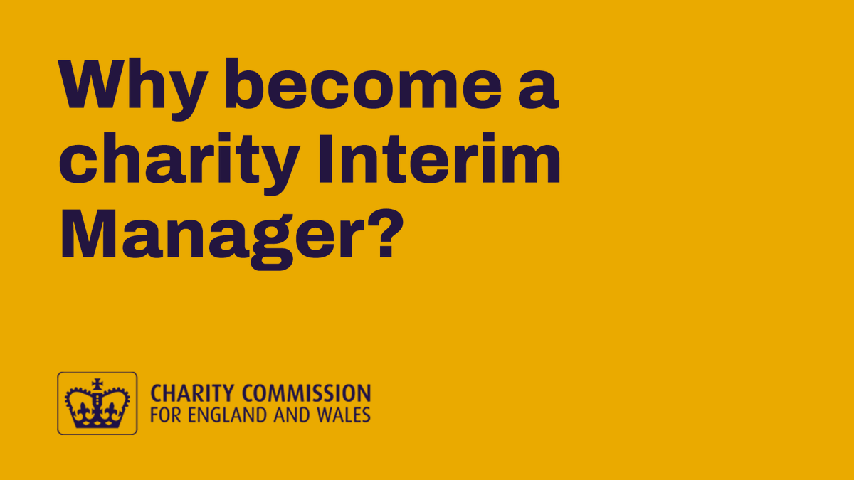 Do you and your colleagues have the skills and experience to help a charity that has encountered problems? We’re looking for Interim Managers to join our list of approved practitioners. Find out what the role entails and apply by 31 May: charitycommission.blog.gov.uk/2024/05/01/why…