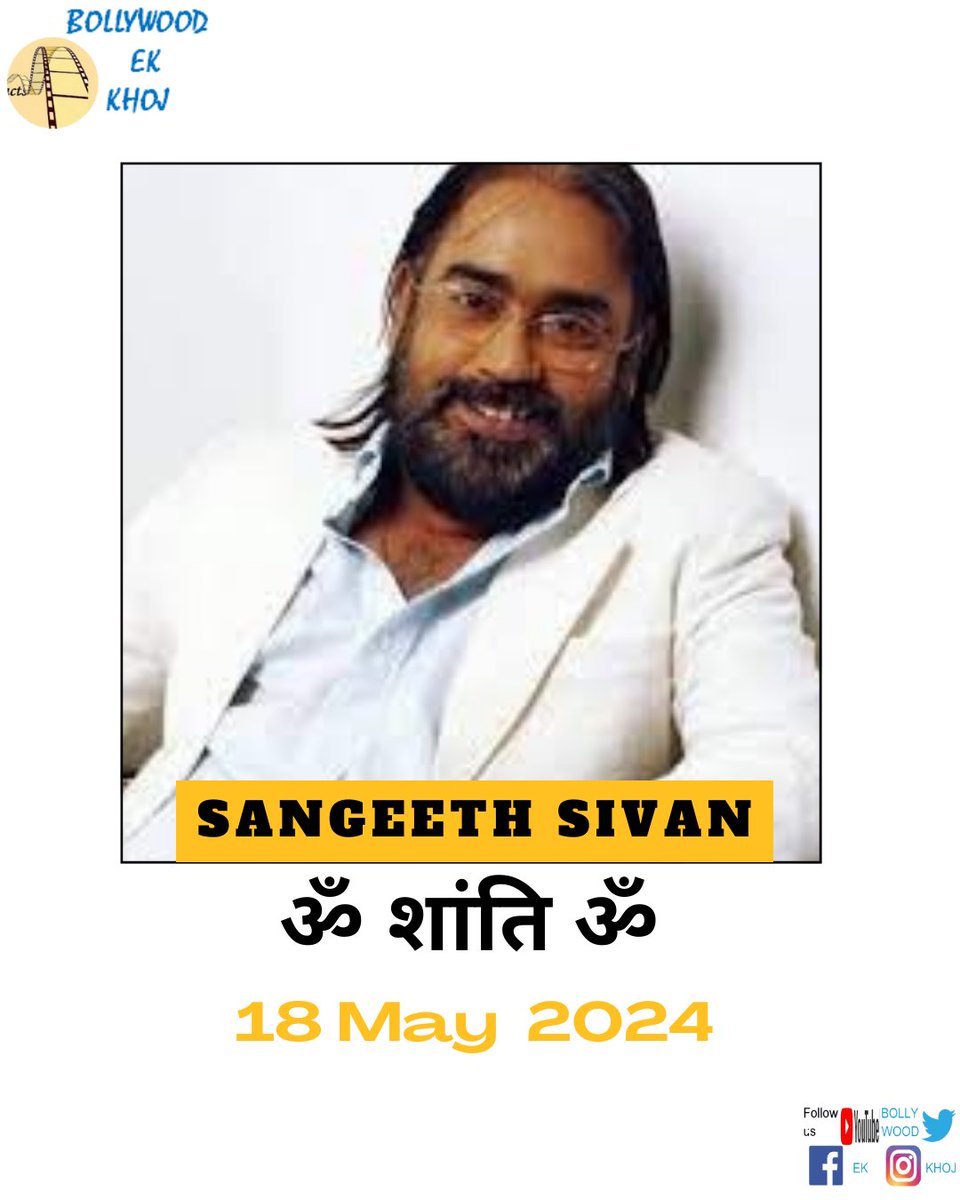 bollywoodekkhoj's tweet photo. He started film making with #amirkhan first action film #rakh. 
Other works like  #ApnaSapnaMoneyMoney and #KyaKoolHainHum but also a lesser known but well made horror flick, #Click!
He worked in #hindi #tamil #malyalam #film 

#rip #ripsangeetsivan #sangeethsivan https://t.co/Knl19U6CIY