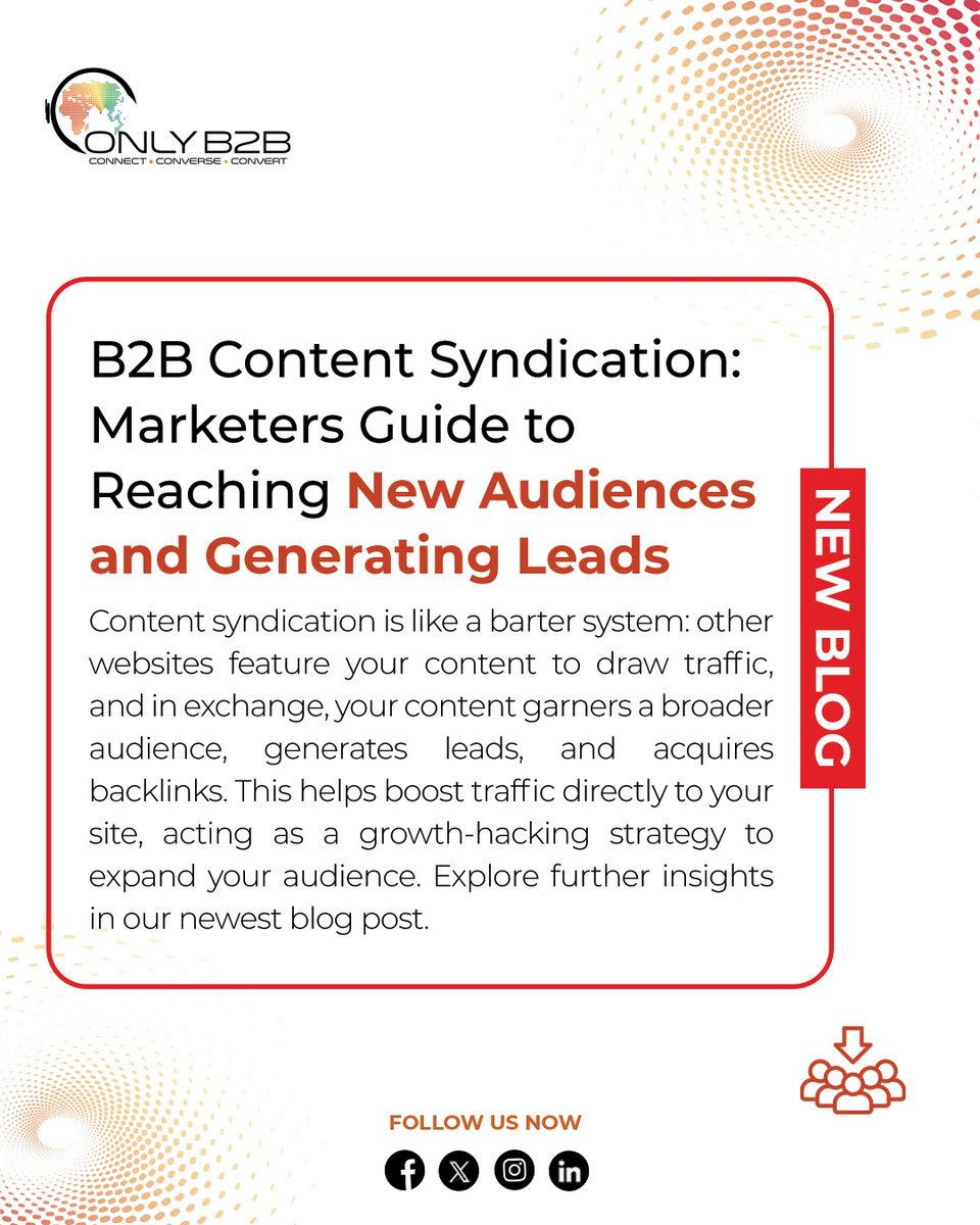 Boost your B2B reach with minimal spend! Explore the power of content syndication. Read our latest blog: only-b2b.com/blog/b2b-conte… #B2BMarketing #ContentMarketing #MarketingStrategies #LeadGeneration #BusinessGrowth #OnlyB2B
