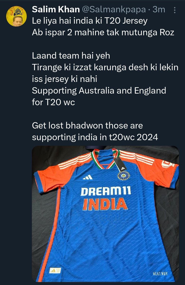 This is how #CSK (CSGay) fans treat their own country, their own #IndianCricketTeam .

This Peeli Tatti fans are so disgusting and cheap 😡
#T20WorldCup24