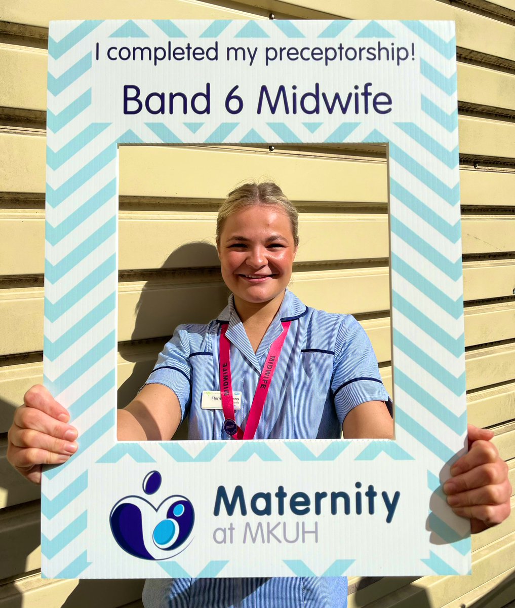 So proud of the wonderful Florrie who completed her #preceptorship today &amp; is now a band 6 #NHSmidwife 🎉 Florrie is a great midwife &amp; a valuable member of #TeamMKUH <a href="/MKHospital/">Milton Keynes University Hospital NHS FT</a> 🤩
