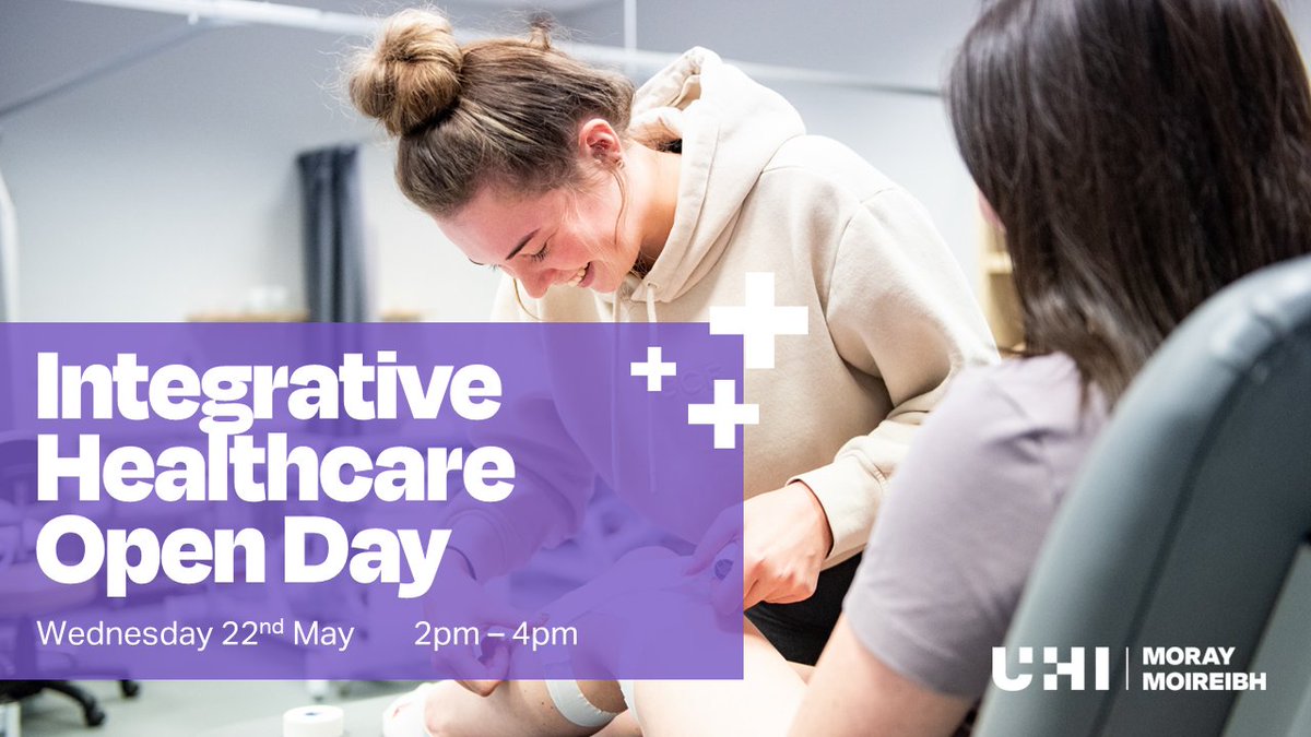 Curious about how the human body works and ways you can apply therapy techniques to help with wellbeing, injury and pain management? Drop into our Integrative Healthcare Open Day, Monday 22nd May 2pm-4pm, and pop your questions to our staff and students #ThinkUHI #UHIMoray