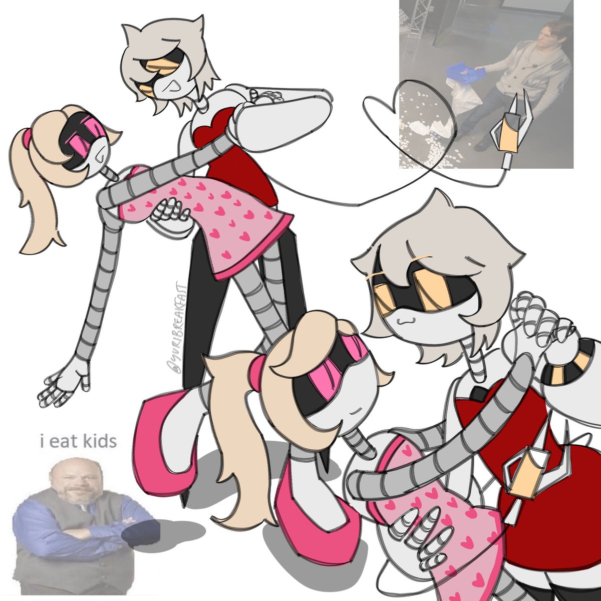 yuribreakfast's tweet image. lowkey they may be my favs ever…i enjoy the silliness #pinklemonade #murderdrones #lizziexv