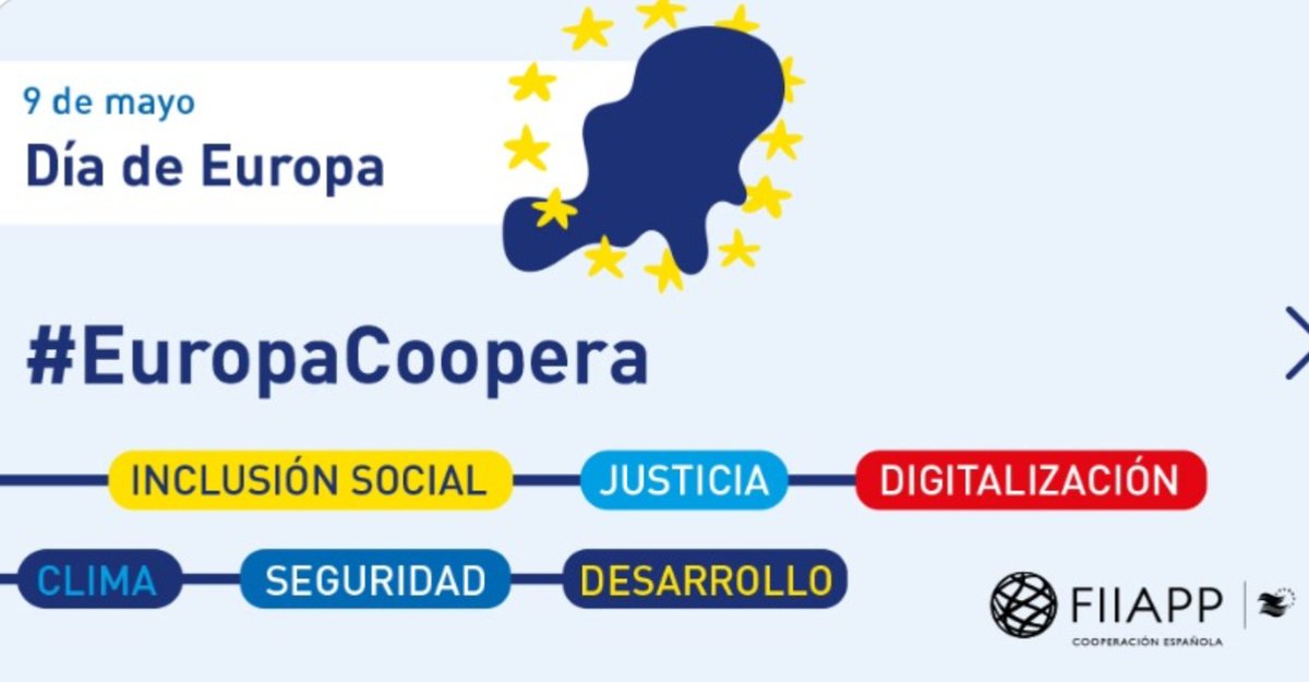 Cada 9 de mayo celebramos la histórica “Declaración Schuman” de 1950 que sentó las bases de la #UniónEuropea tal y como la conocemos hoy. En7️⃣4️⃣años, la #UE ha avanzado gracias a la #Cooperación entre estados, superando desafíos y promoviendo la #Paz. #EuropeDay #EuropaCoopera