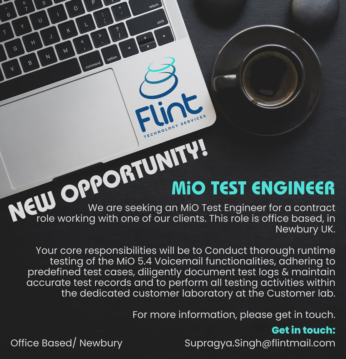 #TeamFTS are seeking an MiO Test Engineer for an office-based, contract role working with one of our clients.

To apply for this role, or for more information, please get in touch.

#MiO #TestEngineer #EngineeringJobs #NewOpportunity #JobAlert #TelcoJobs #ContractJobs