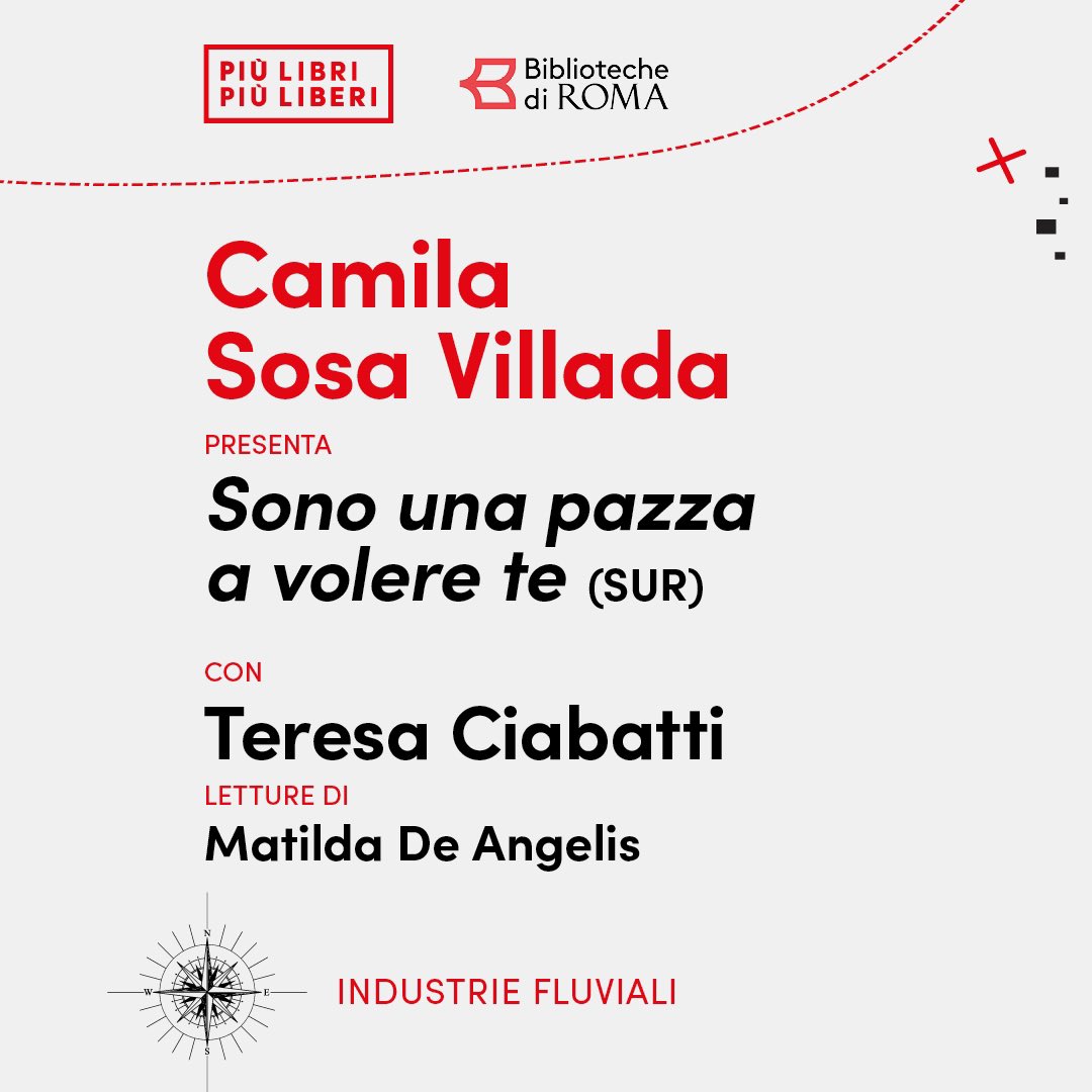 Camilla Sosa Villada torna con un nuovo libro per <a href="/edizioniSUR/">edizioni SUR</a>: “Sono una pazza a volere te”.
Con Teresa Ciabatti e le letture di <a href="/AngelisMatilda/">Matilda De Angelis_official</a>.

📆 13 maggio, 18:30
📍 Industrie Fluviali, Roma

Ingresso libero, prenotazione consigliata 👉 forms.office.com/e/HhHSChmYaG

#piulibri24