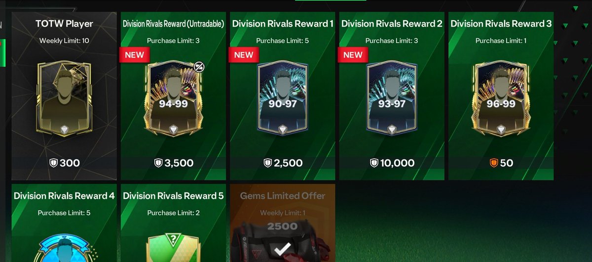 94-99 OVR Pack is available now with Purchase Limit 3 Go try your luck right now!!