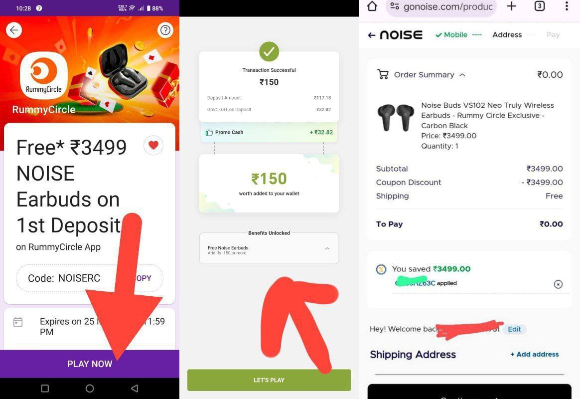 Free Noise Earbuds Worth Rs.3499 First Of All Open PhonePe > Goto Reward Section > Free Noise Earbuds Offer Showing Or Not. If Showing Then Click On Play Now > Install App > Register App > Add Rs.150 After Added Instant Your Earbuds Offers Unlocked Showing Like 2nd SS Then…