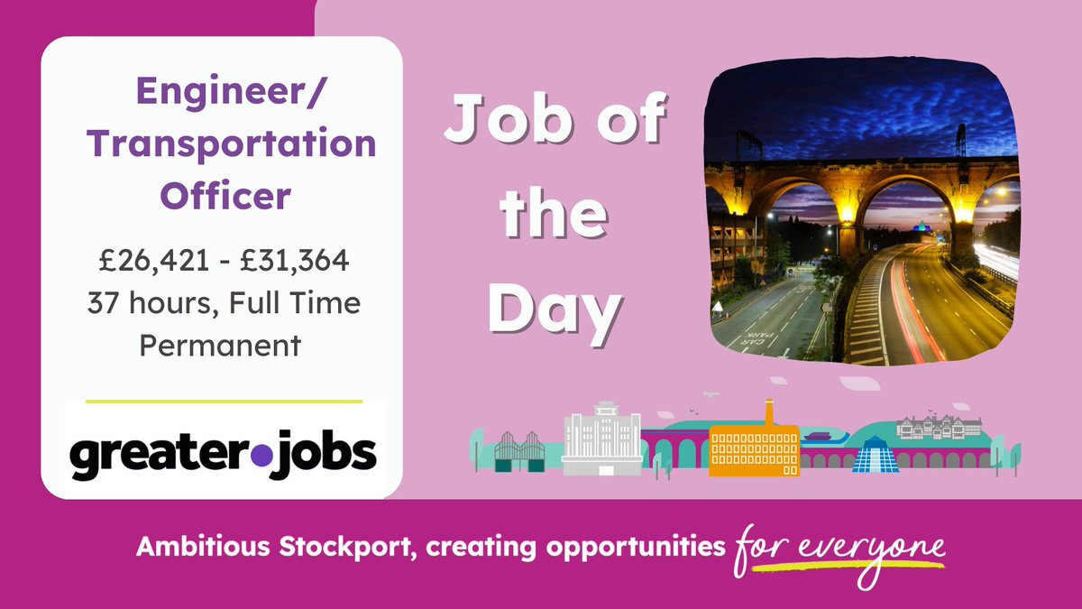 #TeamStockport are seeking to appoint an Officer with highway experience. We are delivering highway planned maintenance services across the #Stockport borough & the post-holder will assist with the delivery of the programme. Find out more👉orlo.uk/6tn08 #StockportJobs