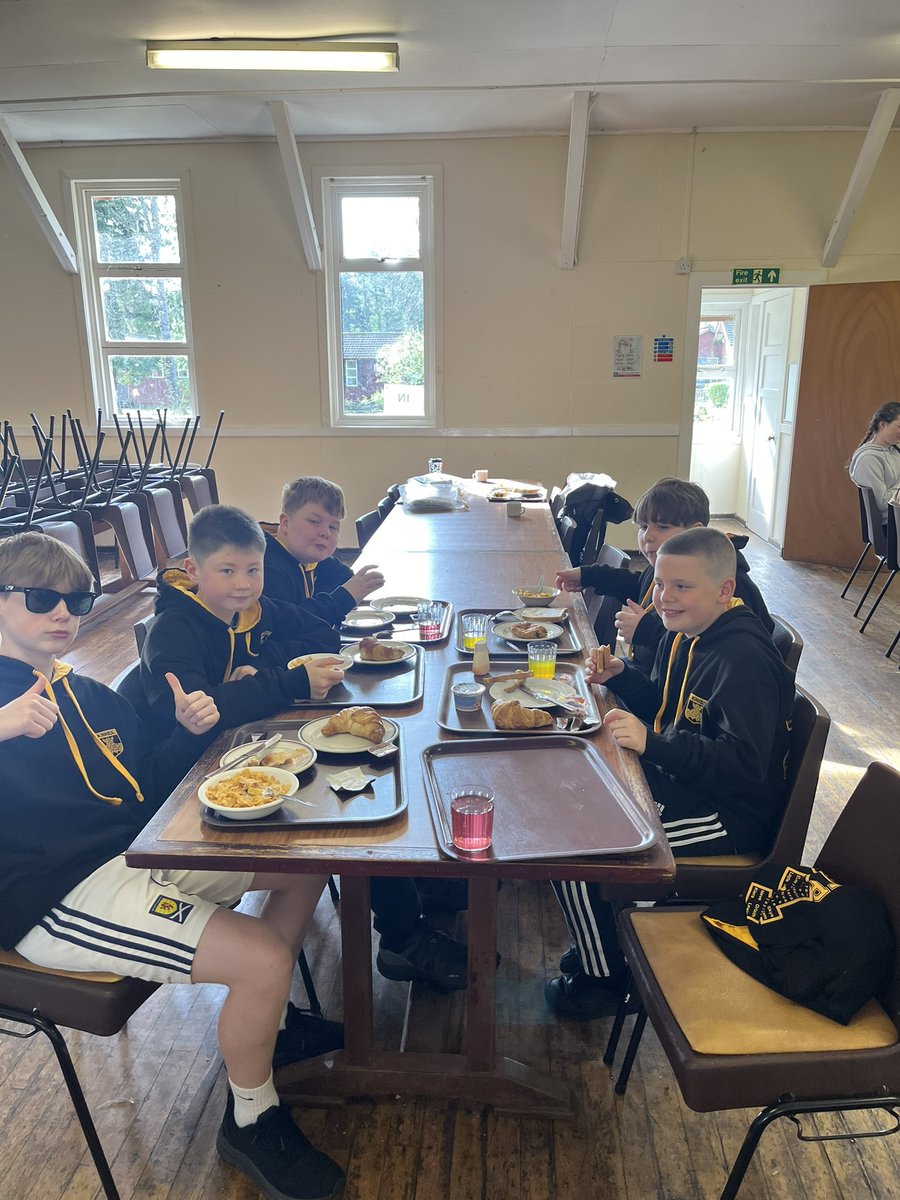 P7 Camp 
Some tired faces at breakfast this morning 😊@Kinneil_PS