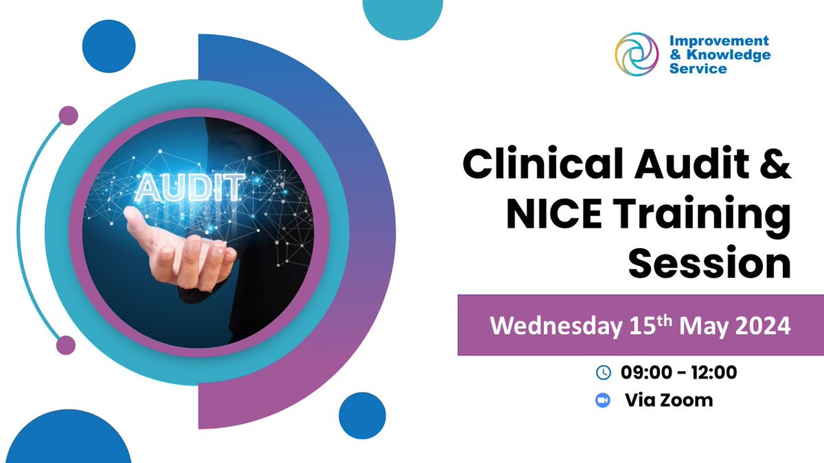 📢 Don't miss out on our upcoming Clinical Audit & NICE Training Session!
 Secure your spot now! #ClinicalAudit #NICEtraining #HealthcareExcellence #ProfessionalDevelopment
Register your interest via this link: smartsurvey.co.uk/s/IKIntroTrain…