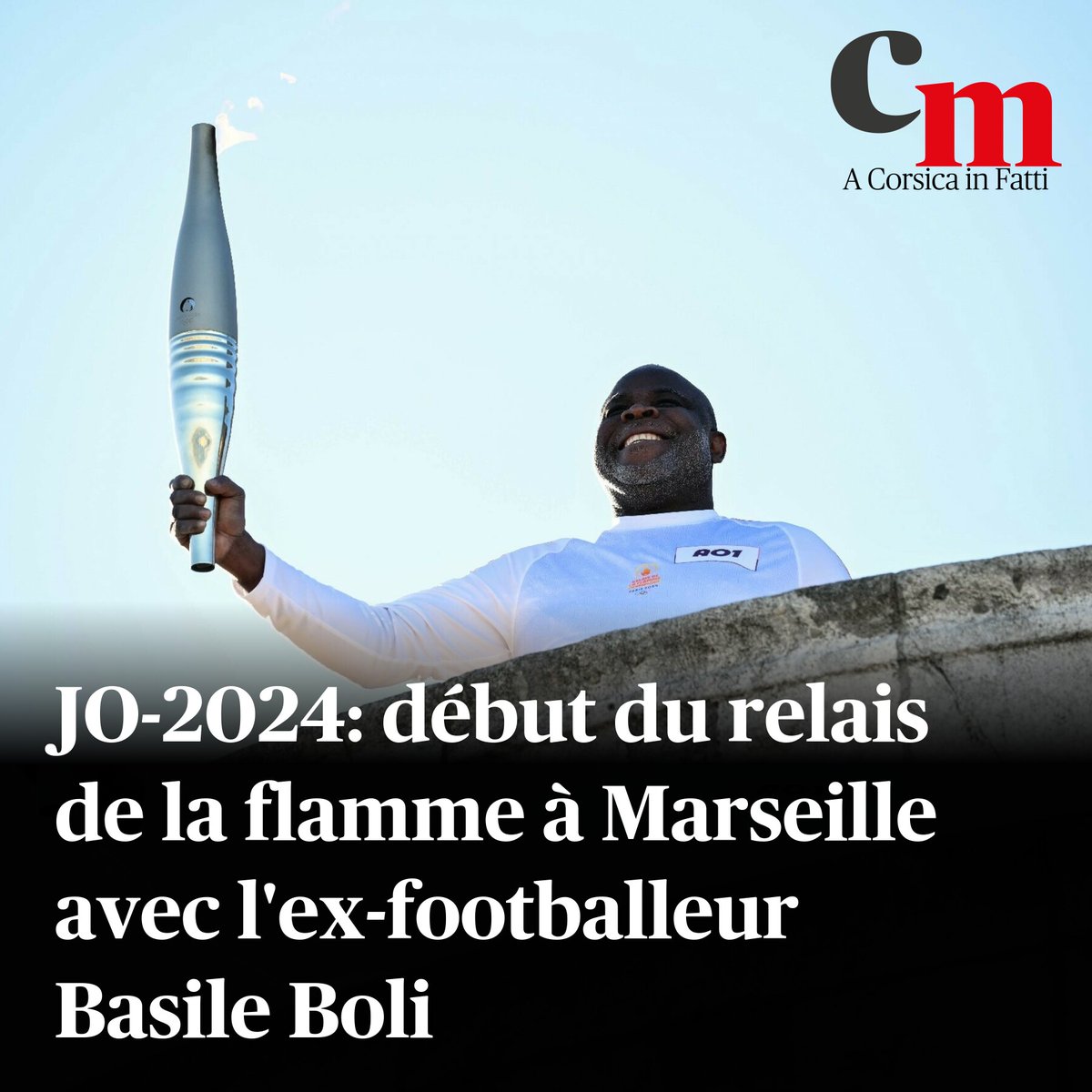 JO-2024: début du relais de la flamme à Marseille avec l'ex-footballeur Basile Boli ➡️ sur.corsematin.com/wvP