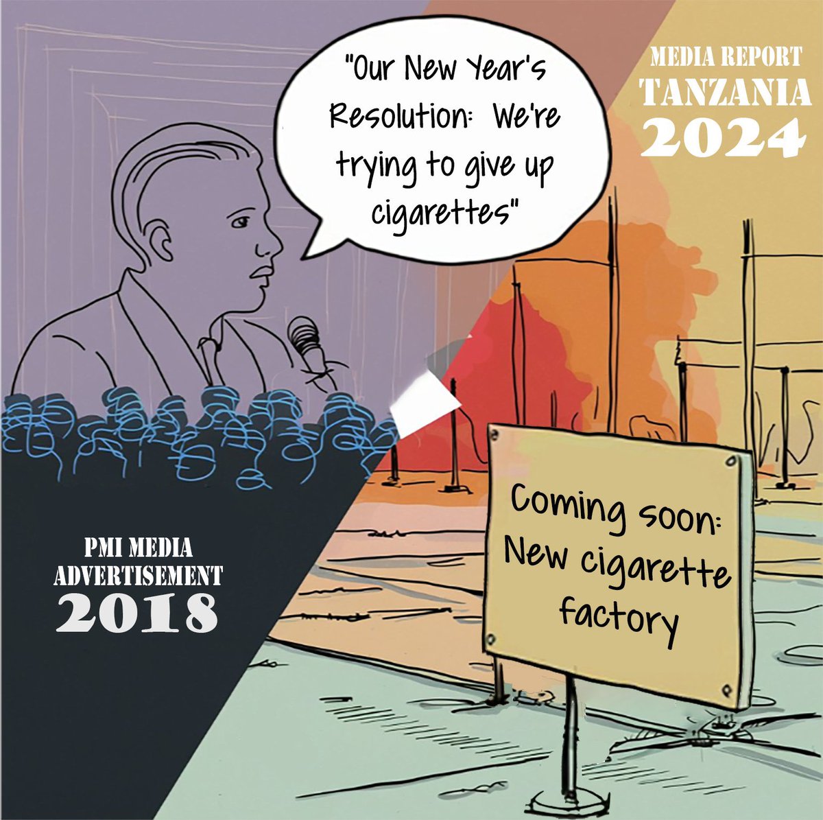 PMI has made numerous public claims of moving away from cigarette production towards a “smoke-free future.” And yet, it continues to build new cigarette factories, like its latest in Tanzania. ow.ly/L99650RzCPP. Philip Morris International, no more! #MakeBigTobaccoPay!