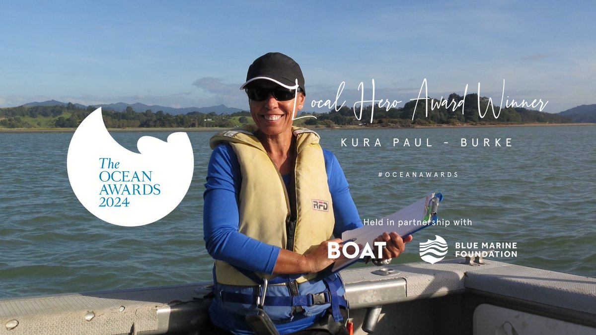 Congratulations to this year’s Ocean Awards Local Hero Winner, Kura Paul-Burke! Kura Paul-Burke is on a mission to restore the shellfish population in Ohiwa Harbour, with the wisdom of Māori elders. Learn more about Kura's community work 👇youtube.com/watch?v=ok8QcS…