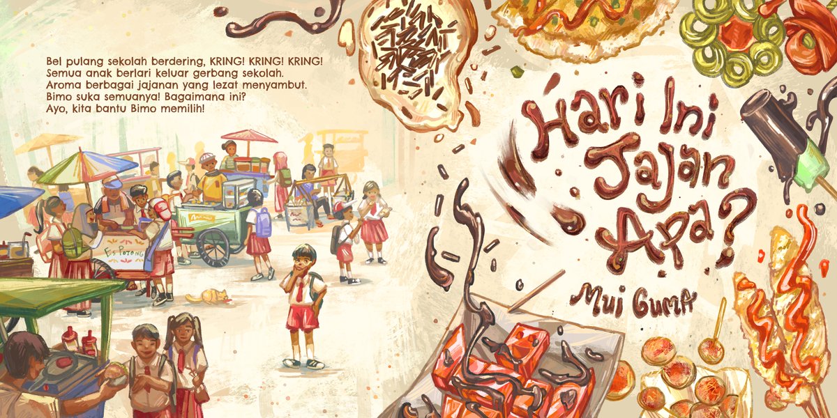 Imaginary book cover inspired by love for street snacks back in elementary school 😋

#childrensbookillustration #kidlitart #artidn #ArtistOnTwitter