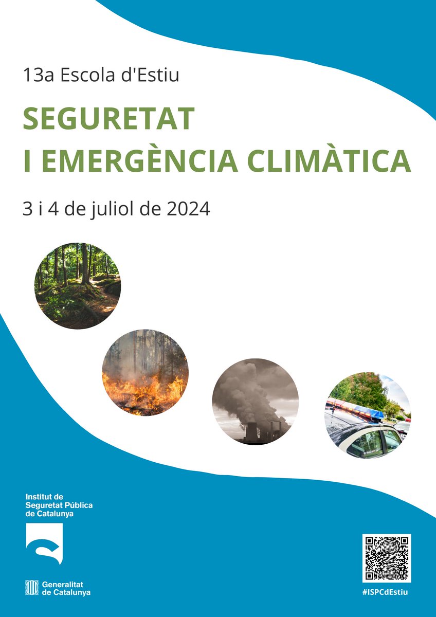 👋Ja tenim a punt la 13a Escola d'Estiu!
📅Reserva't els dies
💬En aquesta #ISPCdEstiu tens l'oportunitat de participar-hi activament. Vols presentar el teu treball o projecte de recerca (pòster) sobre seguretat i emergència climàtica?
#FormacioObertaISPC
gen.cat/3ybl3tr