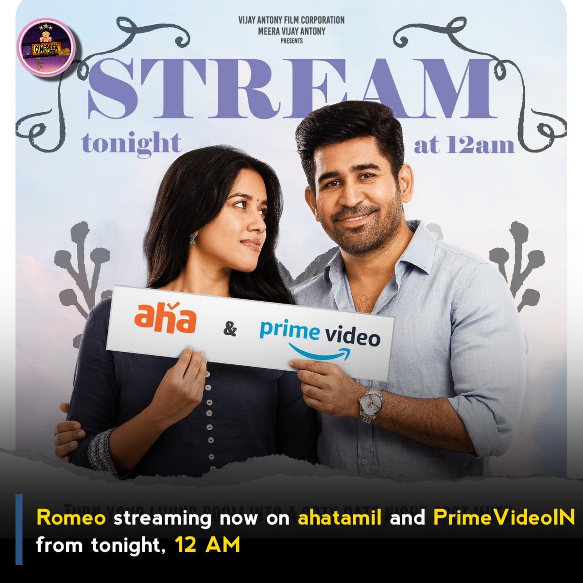 #FilmyBuzz - @vijayantony 's #Romeo streaming now on @ahatamil and @PrimeVideoIN from tonight, 12 AM #RomeoOnaha #RomeoOnPrimeVideoIN @onlynikil #CinePeek