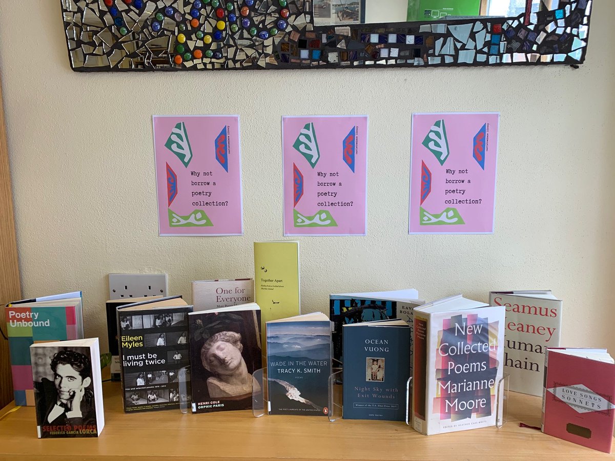 A new poetry display in #CastletownbereLibrary with works from Henri Cole, Lorca, Eileen Myles, Tracy K. Smith and many more. Come check it out. #WCLF #beara #bearapoetry #poetry #lit