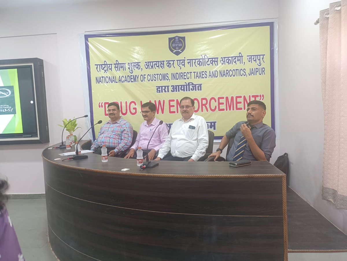 NACIN Jaipur conducted a 'Anti-drug awareness' programme on 'Drug Law Enforcement' at Mahatma Jyoti Rao Phoole University, Sodala Campus, Jaipur on 09.05.2024, Dr. Ram Singh Gurjar, JC addressed the gathering which was attended by 180 students and staff members.