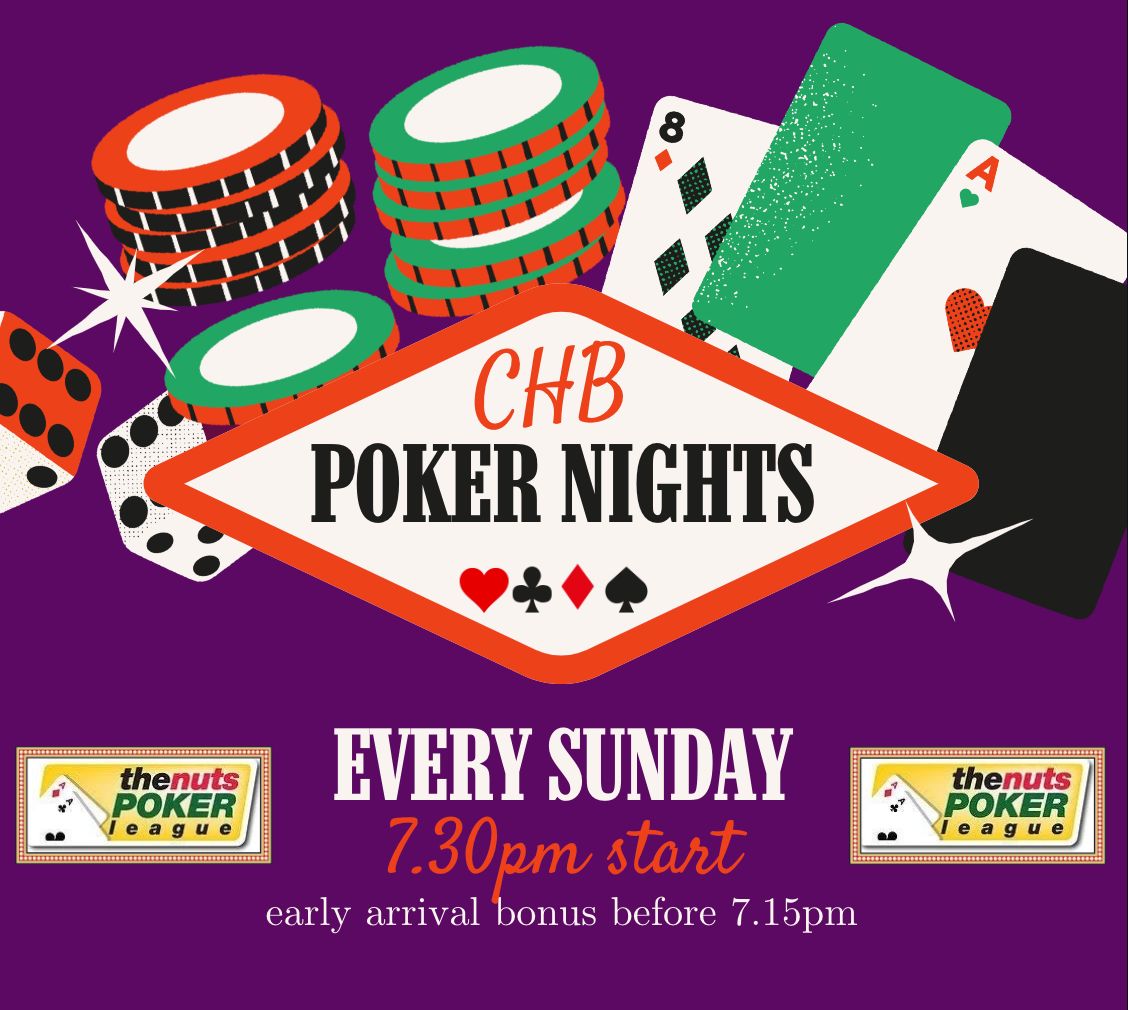 TheCoachCHB's tweet photo. Test your poker face every Sunday and be in with the chance to win a cash prize as well as points on the leaderboard. It's £10 to buy in, we'll start the betting off at 7:30 and theres an early registration bonus if you get here by 7:15! https://t.co/ftd79WjFgx