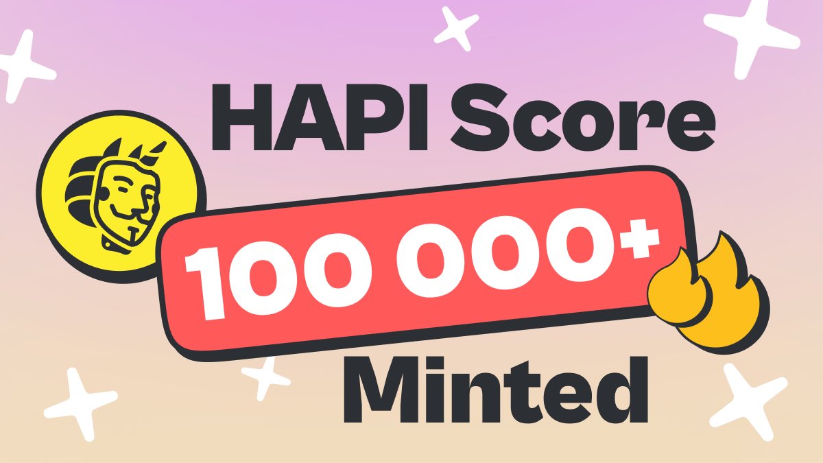 🚀 Exciting news! More than 100,000 users have successfully minted their HAPI Score in @here_wallet! Stay tuned for future rewards and benefits designed exclusively for HAPI Score holders. 🎁