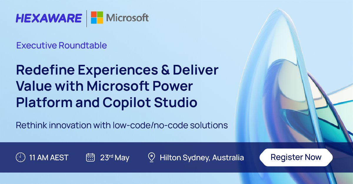 Discover the newest #LCNC possibilities with Gen #AI! Join our roundtable bringing together Hexaware, Microsoft, & UNSW experts to uncover the Power Platform & Copilot's potential impact in industries. Pivot now! bit.ly/4bsCwLX #Microsoft #BusinessApplications #GenAI