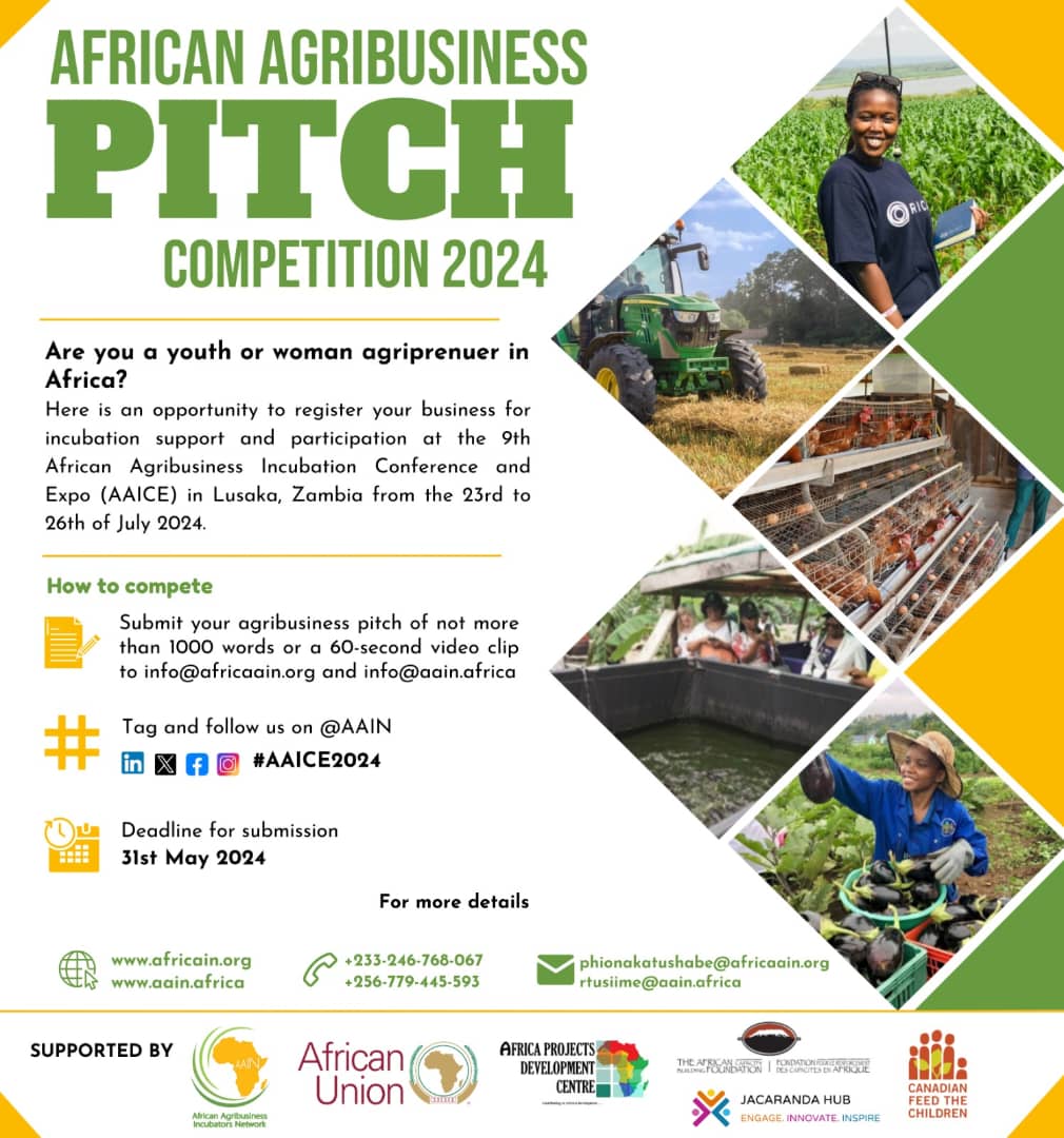 Attention all young agripreneurs and women entrepreneurs in Africa! 🌍 Don't let this opportunity slip away! Join us for #AAICE2024 in Lusaka, Zambia from July 23rd to 26th, 2024. Register your business now and be part of this transformative event! #Africa #Entrepreneurship