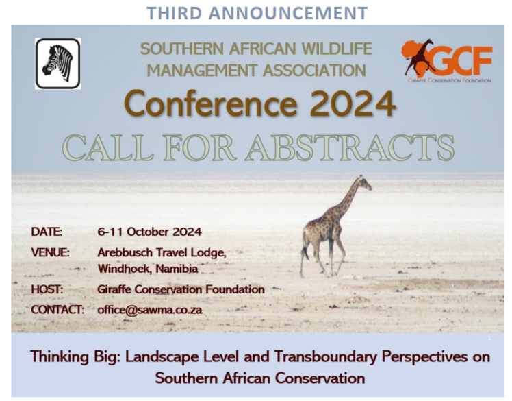 mbbrown62's tweet photo. Join us in Namibia in October as we ‘Think Big’ and discuss landscape/transboundary perspectives on southern African conservation. Abstracts for the SAWMA 2024 Conference close in a week. See below for registration
https://t.co/vP95Yxrz8W https://t.co/nDhriSlSm7