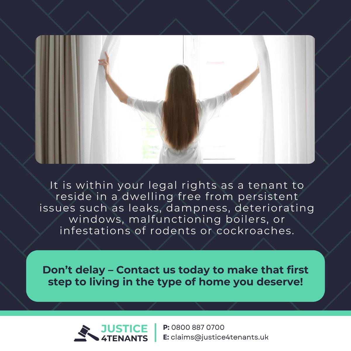 Say goodbye to leaks, dampness, and pests! Your comfort and rights matter. 

Visit eu1.hubs.ly/H090WW_0 or contact us free on 0800 887 0700.
 
#justice4tenants #housingdisrepair #ukproperty #housingcrisis #UK #UKHousing #MouldIssue #DampIssue #TenantRights #ComfortLiving