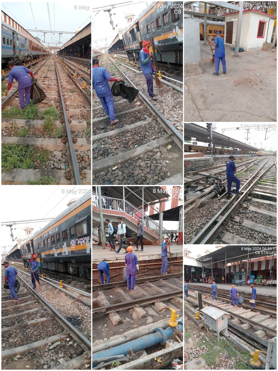 Lucknow Charbagh Railway Station is being cleaned and maintained to ensure comfortable and hygienic rail travel for passengers during this ongoing summer rush. #SummerSpecial