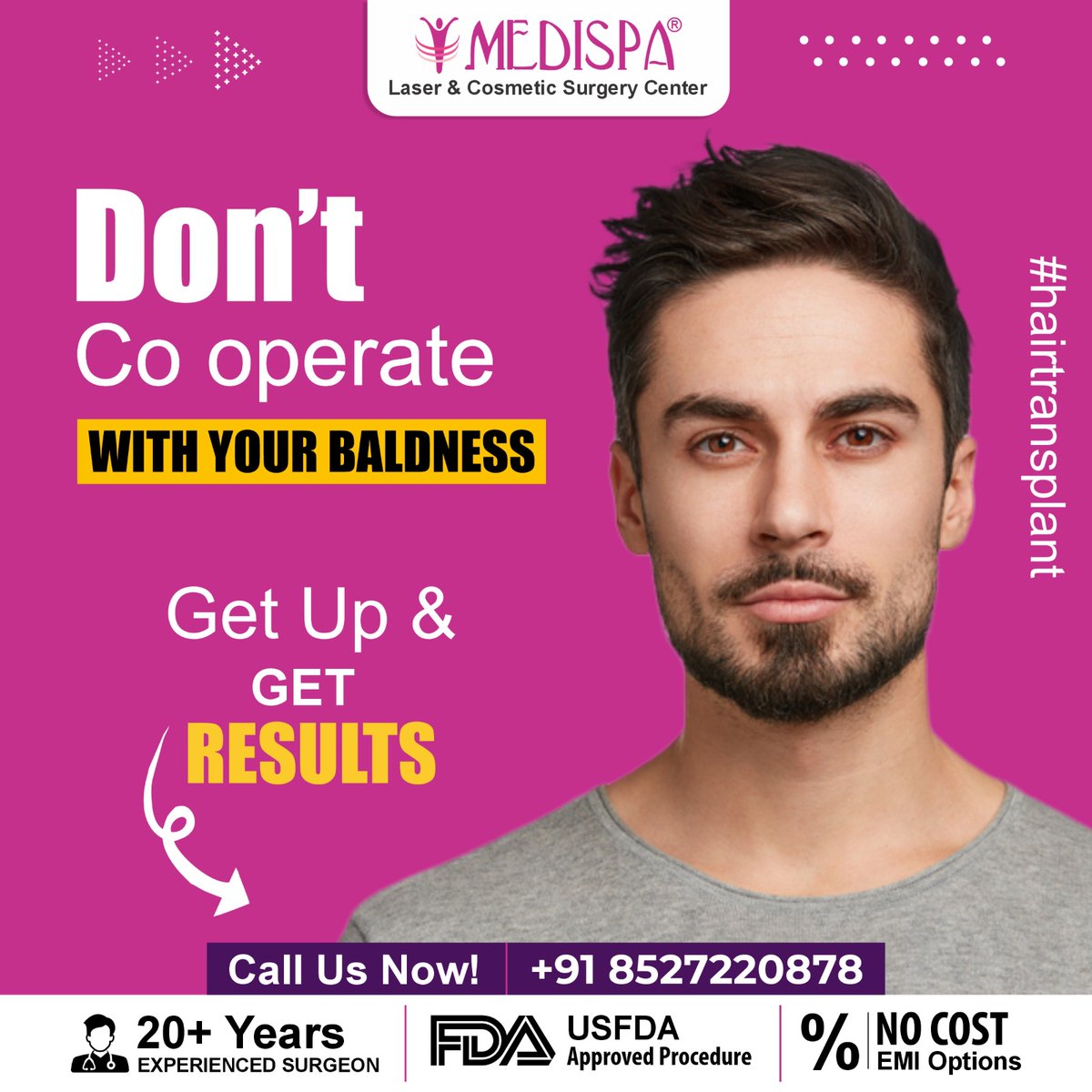 Regain Your Confidence with Medispa Hair Transplant! 
👉 𝐂𝐚𝐥𝐥: +91-8527220878
👉 𝐄𝐦𝐚𝐢𝐥: info@medispaindia.in
👉 𝐕𝐢𝐬𝐢𝐭: medispaindia.in/online-query/
#hairtransplant #HairTransplantCost #drsuneetsoni #HairLoss #hair #hairtransplantindia #hairtransplantresult