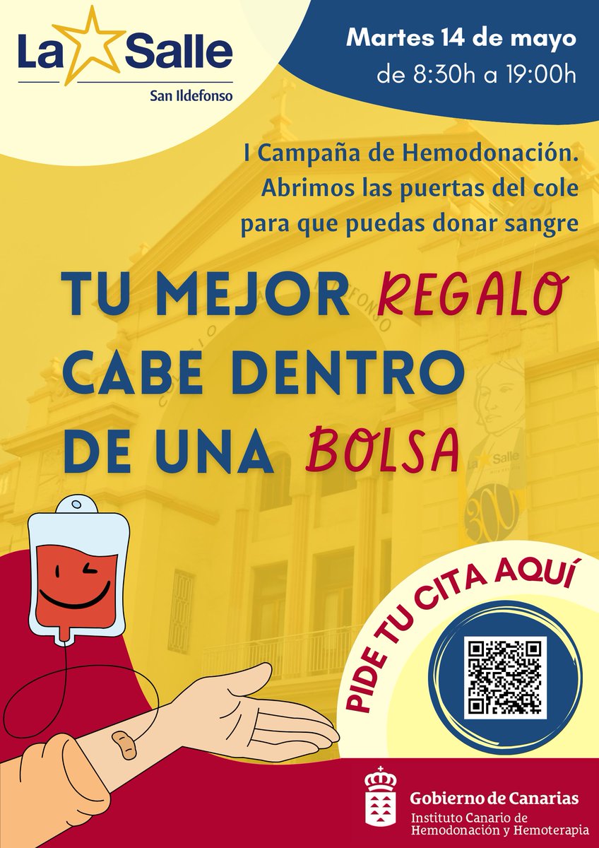 La Salle San Ildefonso (@lasallesi) on Twitter photo El martes 14 te esperamos en la campaña de hemodonación con <a href="/ichhCanarias/">donarsangreCanarias</a> lasallesanildefonso.es/campana-de-don… El martes 14 te esperamos en la campaña de hemodonación con <a href="/ichhCanarias/">donarsangreCanarias</a> lasallesanildefonso.es/campana-de-don…