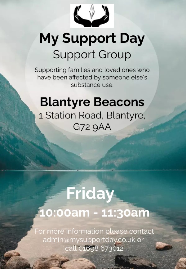 If you are being affected by someone else's substance use we can support you. Join us tomorrow morning at Blantyre Beacons and connect with others in similar circumstances. No booking or referral required Details below ⬇️⬇️⬇️