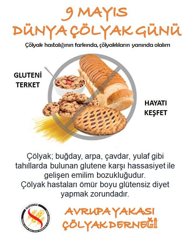 Bugün 9 Mayıs Dünya Çölyaklılar Günü.

Ikiz kızlarım da birer çölyak hastası.

Bu bulaşıcı bir hastalık değildir.

Ömür boyu özel bir dikkat ve diyet gerektirir.