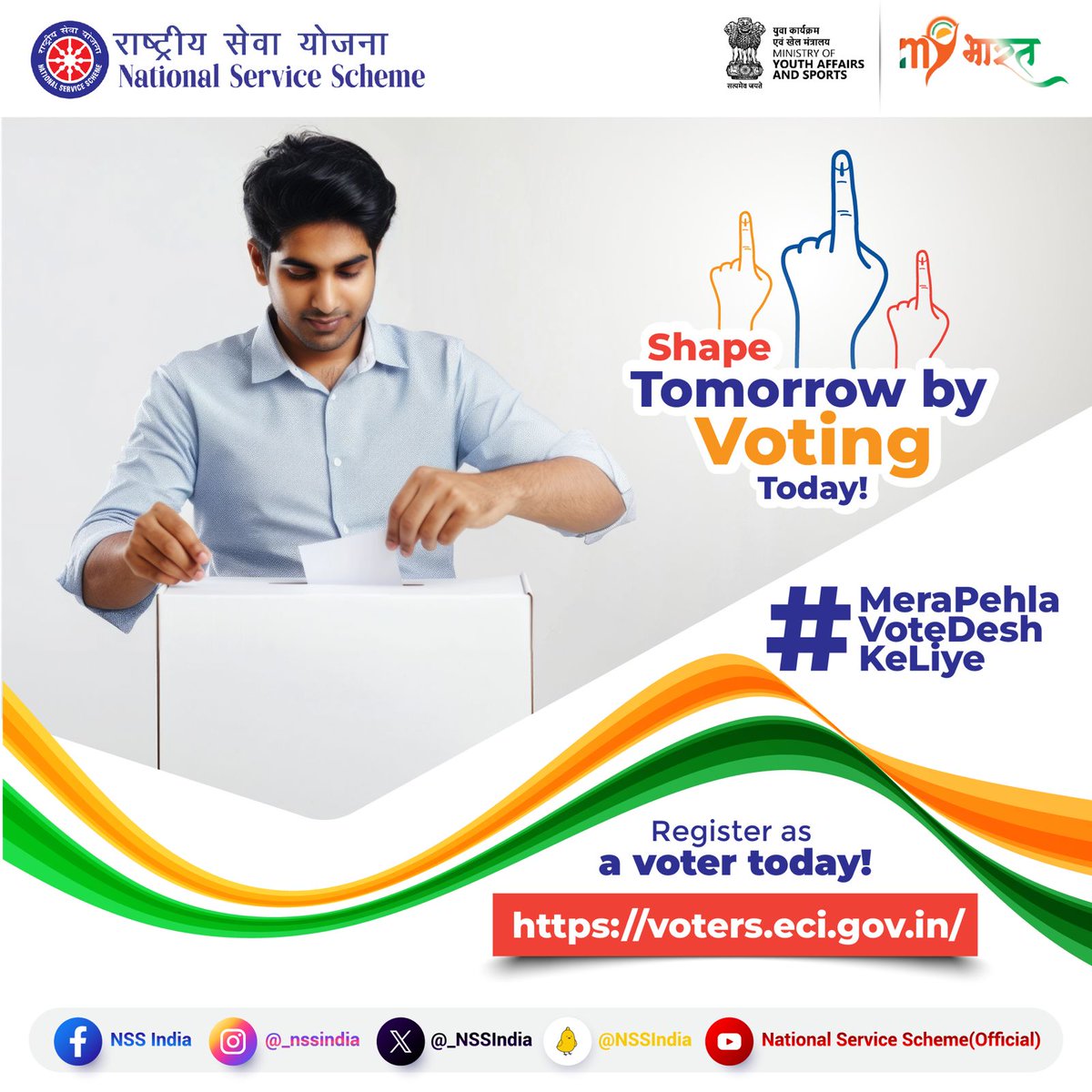 The power to shape our nation's future is in your hands! Cast your vote and make a difference. Your voice matters in building the community and the country you want to see. #voterawareness #MeraPehlaVoteDeshKeLiye #Vote4Sure