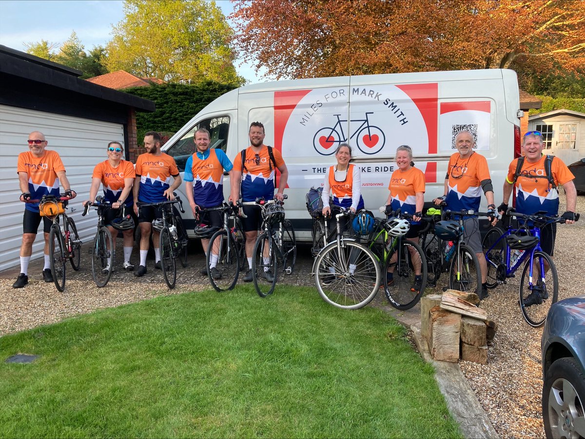 Earlier this week, @mndassoc research grants manager Sadie Vile joined the ‘Miles for Mark Smith’ team for 72km. 🚴 The team are raising money to help us continue to support #MND #ALS research at @MNDOxford by cycling 1000km from Morpeth to Dorset! More: milesformarksmith.com
