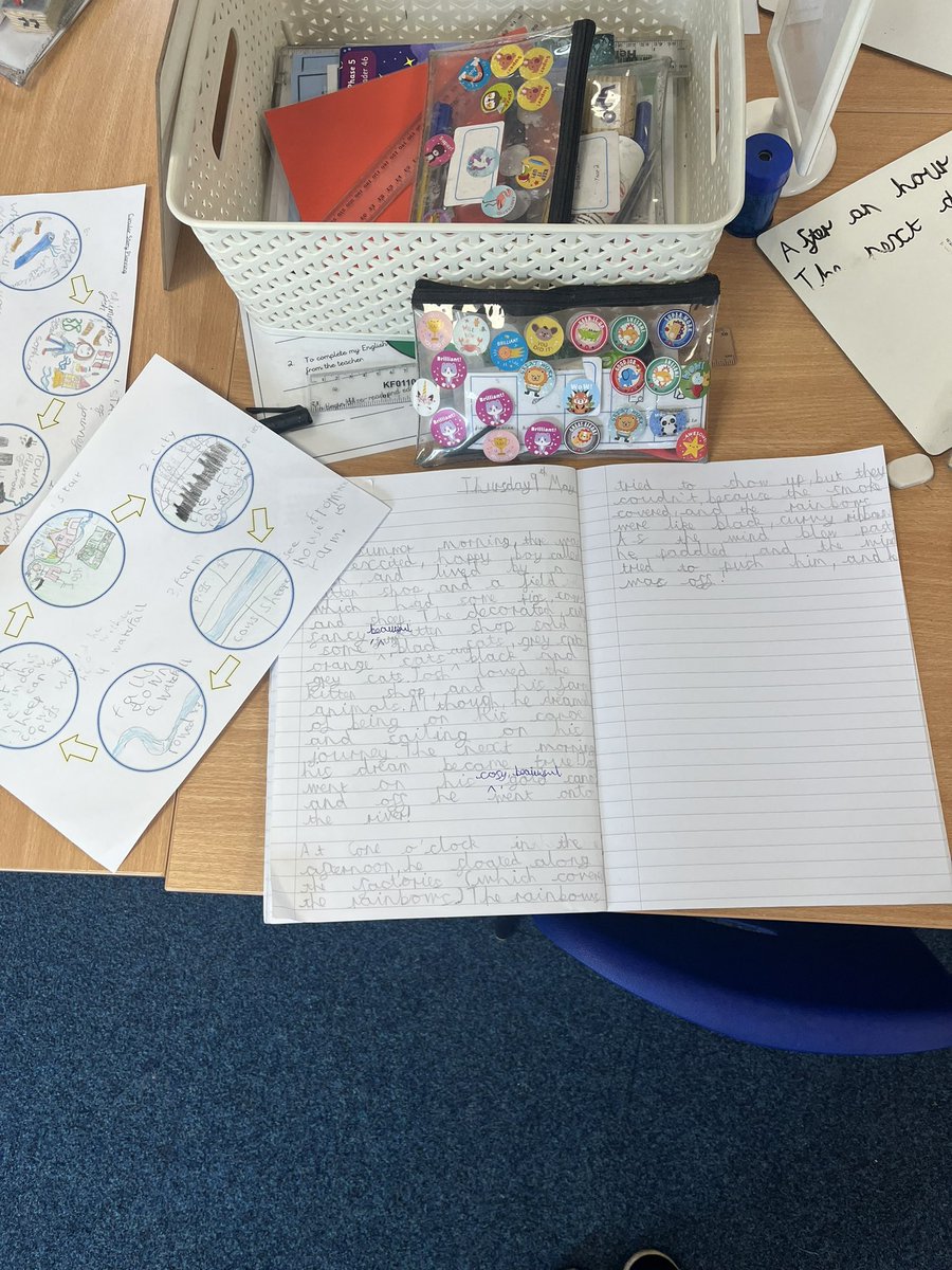 Today Year 2 are writing the first paragraphs of their circular story, and I am absolutely amazed at the wonderful writing that is being produced in our classroom! Ask us about the characters adventures! @ComberbachMrsY