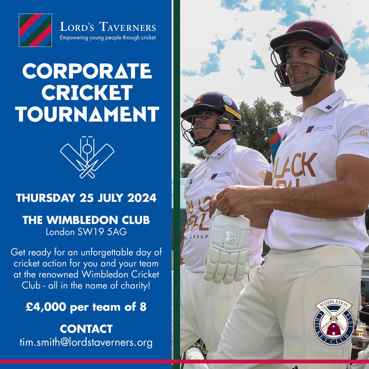 Join other businesses from across London in a day-long tournament at one of the city’s finest cricket grounds @wimbledoncrick, networking with others across industries, and engaging with the impactful work we do 🏏 Contact tim.smith@lordstaverners.org today!