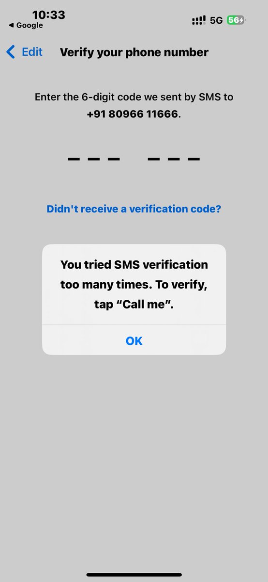SaisanjayS's tweet photo. @geekyranjit  @C4ETech  Hy hi I am unable to log in to my WhatsApp thru OTP or call from past 4weeks do u have any solution @WhatsApp https://t.co/EykOPnpTyQ