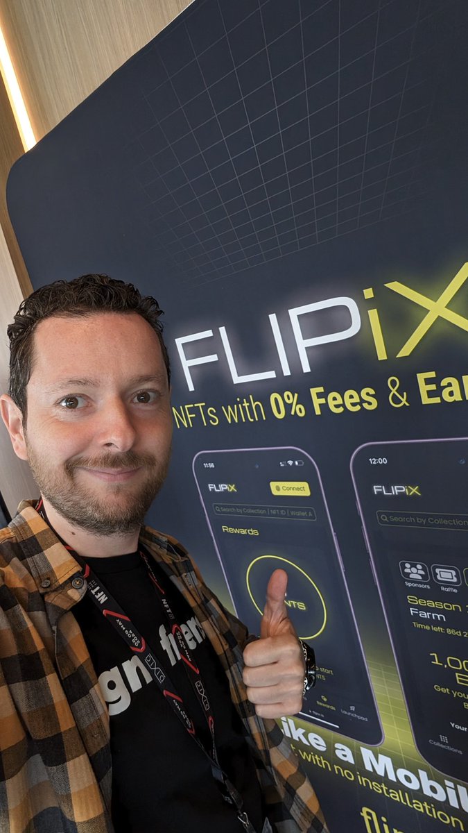 Guess who's rockin' it at @nft_bucharest 2024? Yeeeah it's @flipixio 😎. No fees on trades 100% safe 💪