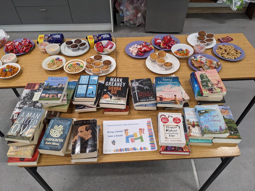 Bring a book! Take a book! Today at break time in the staff room. Find your perfect Summer read at our staff book swop 🌞 @jcsplibraries @dear_ireland @ThomondCommColl