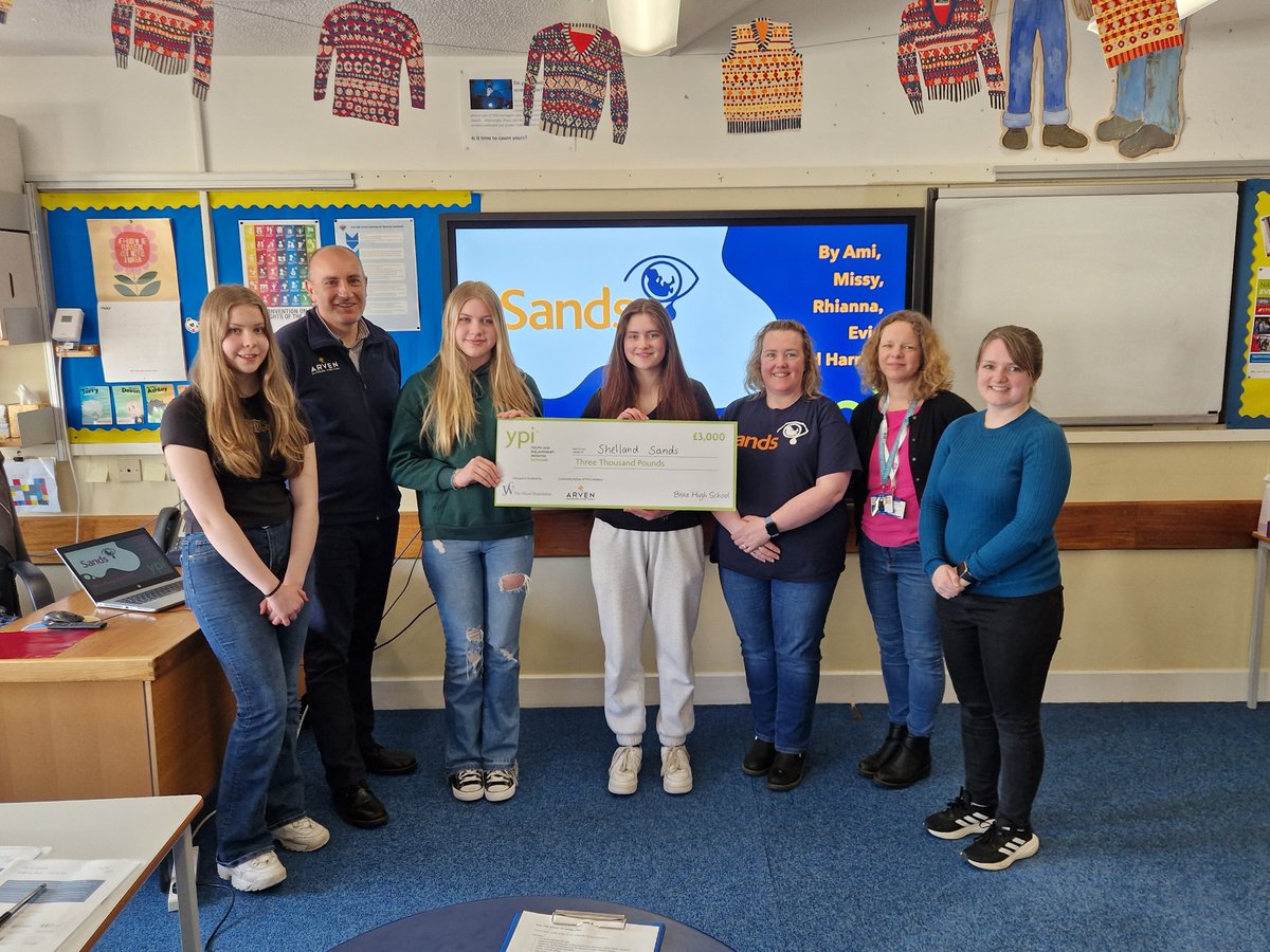 Congratulations to the winning #YPI team at @BraeHigh in #Shetland who won £3000 for @SandsUK. The judges were impressed with the local knowledge, charity engagement and creativity evident in all 7 finalist presentations. Thanks to our funding partner #Arven. @vashetland