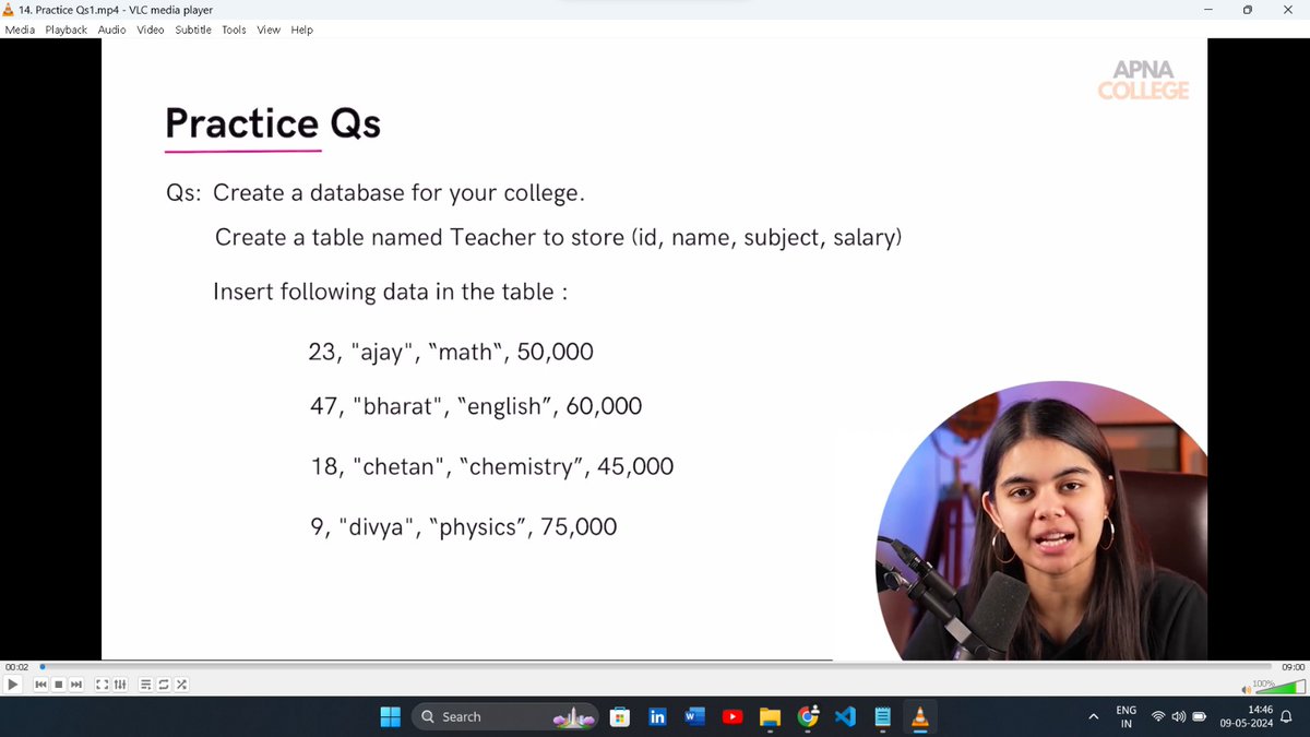 🚀 #day17 of #30daysofcode 🚀

TOPIC WE LEARNED TODAY :-
SQL 

 01. Where Clause
02. Operators in Where
03. Frequently Used Operators
04. Limit Clause
05. Order By Clause
06. Aggregate Functions
07. Group By Clause
08. Having Clause
ETC..& SOLVED SOME PRACTICE QUESTIONS