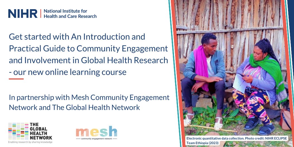 Would you like to be able to explain how community engagement and involvement (CEI) is understood and applied in health research? Get started with our free online learning course, in collaboration with Mesh, @info_TGHN: globalhealthtrainingcentre.tghn.org/introduction-a… #NIHRCEI