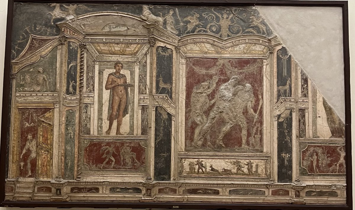 Stucs polychromes provenant de la Maison de Méléagre à Pompéi, Ier siècle, Musée archéologique de Naples.