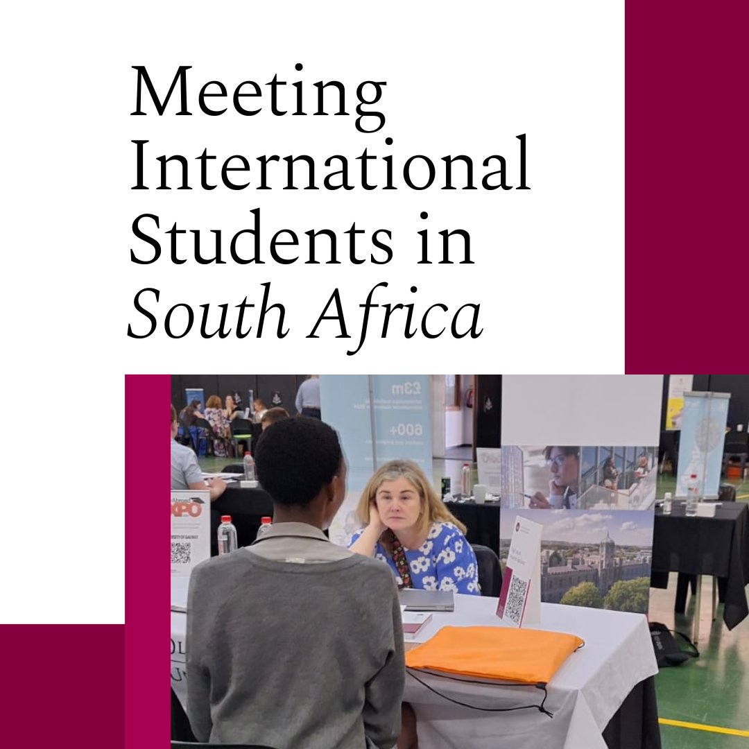 Caroline Duggan, @galwayCASSCS is currently in South Africa visiting students interested in studying at @uniofgalway. Today she will be travelling to @StAlbansZA. #UniversityofGalway #ForYouForTomorrow #GalwaysThePlace