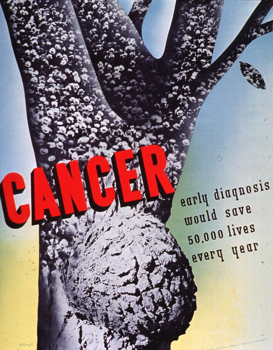 U.S. Public Health cancer awareness poster circa. 1950 #histmed #publichealth #beatcancer #pastmedicalhistory #historyofmedicine