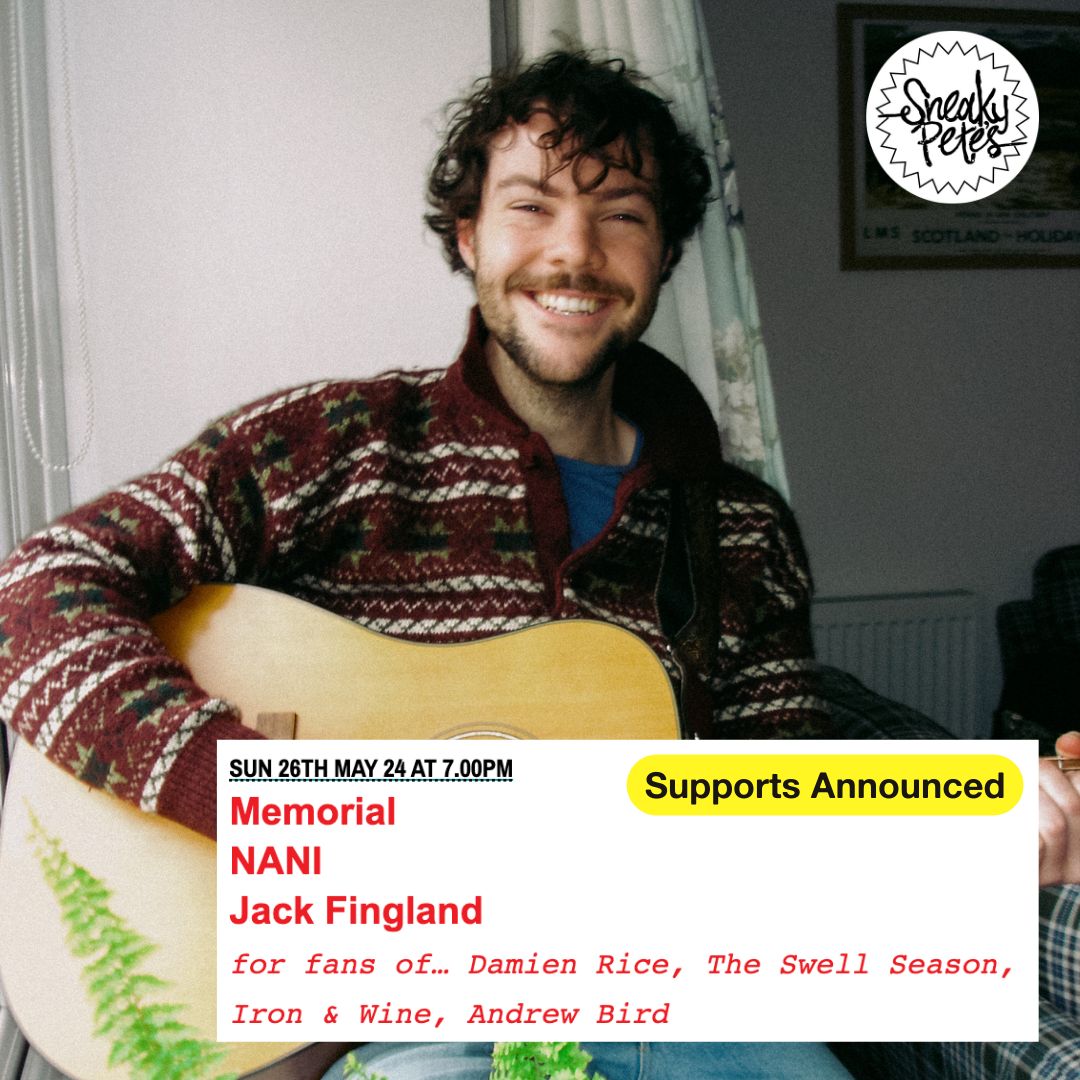 NANI and JACK FINGLAND will be joining MEMORIAL on 26 May - Tickets are on sale at sneakypetes.co.uk This will be the perfect way to spend your Sunday!
