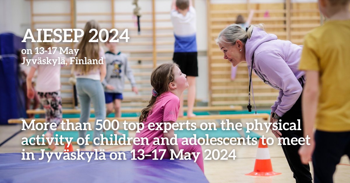 Next week, we will have the pleasure and honour of hosting over 500 top experts on the physical activity of children and adolescents from all over the world! 🤩 🌐 A warm welcome to Jyväskylä and our university for the #AIESEP2024 Congress! ➡️ r.jyu.fi/Fty @aiesep